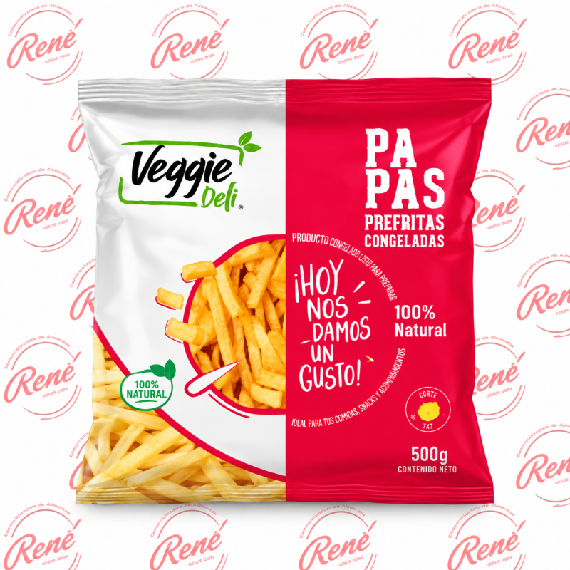 Papas prefritas Veggie Deli 7x7 500 g