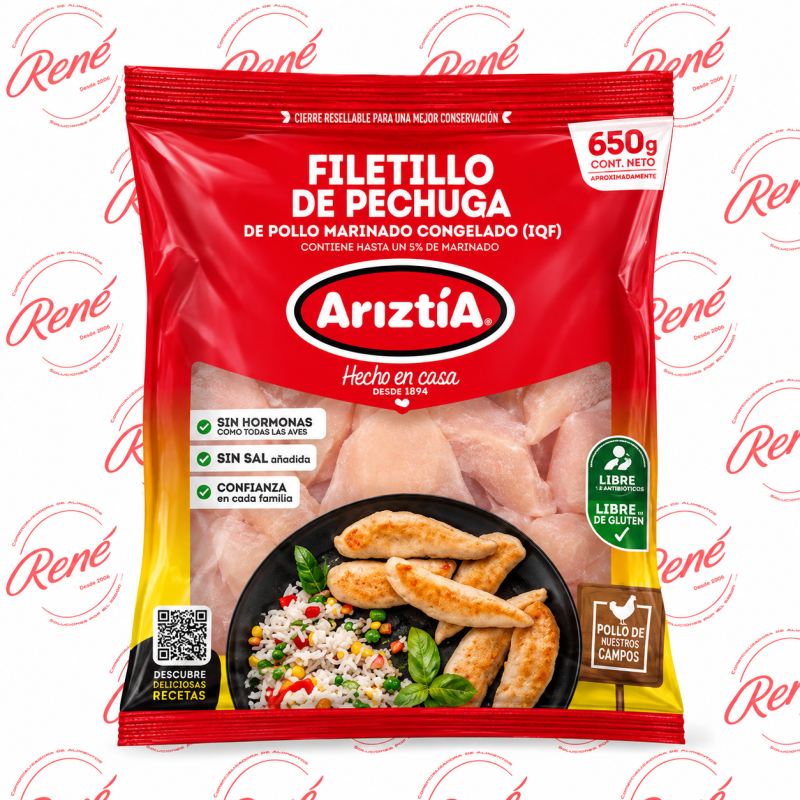 Filetillo de pechuga de pollo Ariztía 650 g